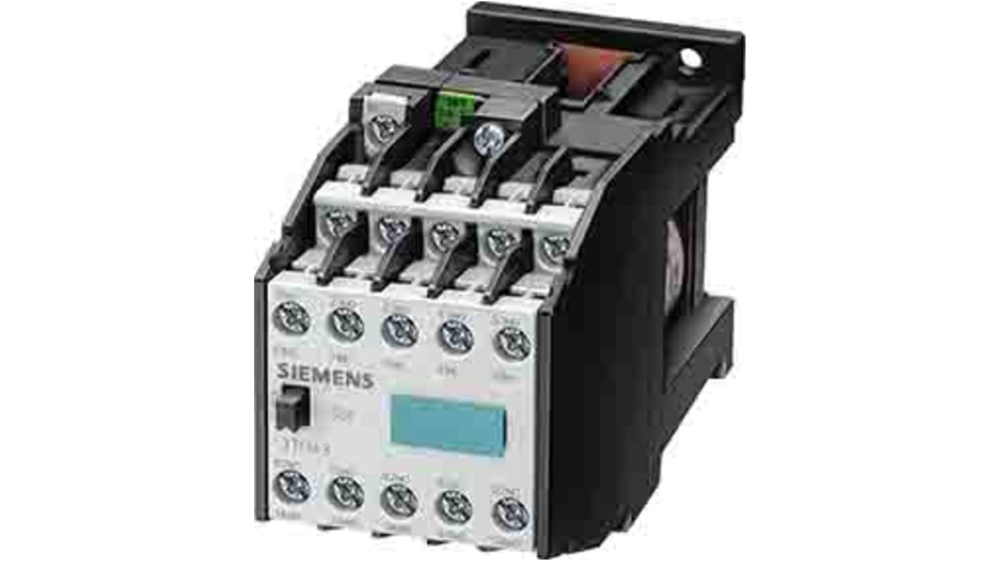 Contattore Siemens 3TH4310-0BB4, 10 poli, 10NO, 10 A, bobina 24 V, per circuiti di controllo, designazione terminale standard.