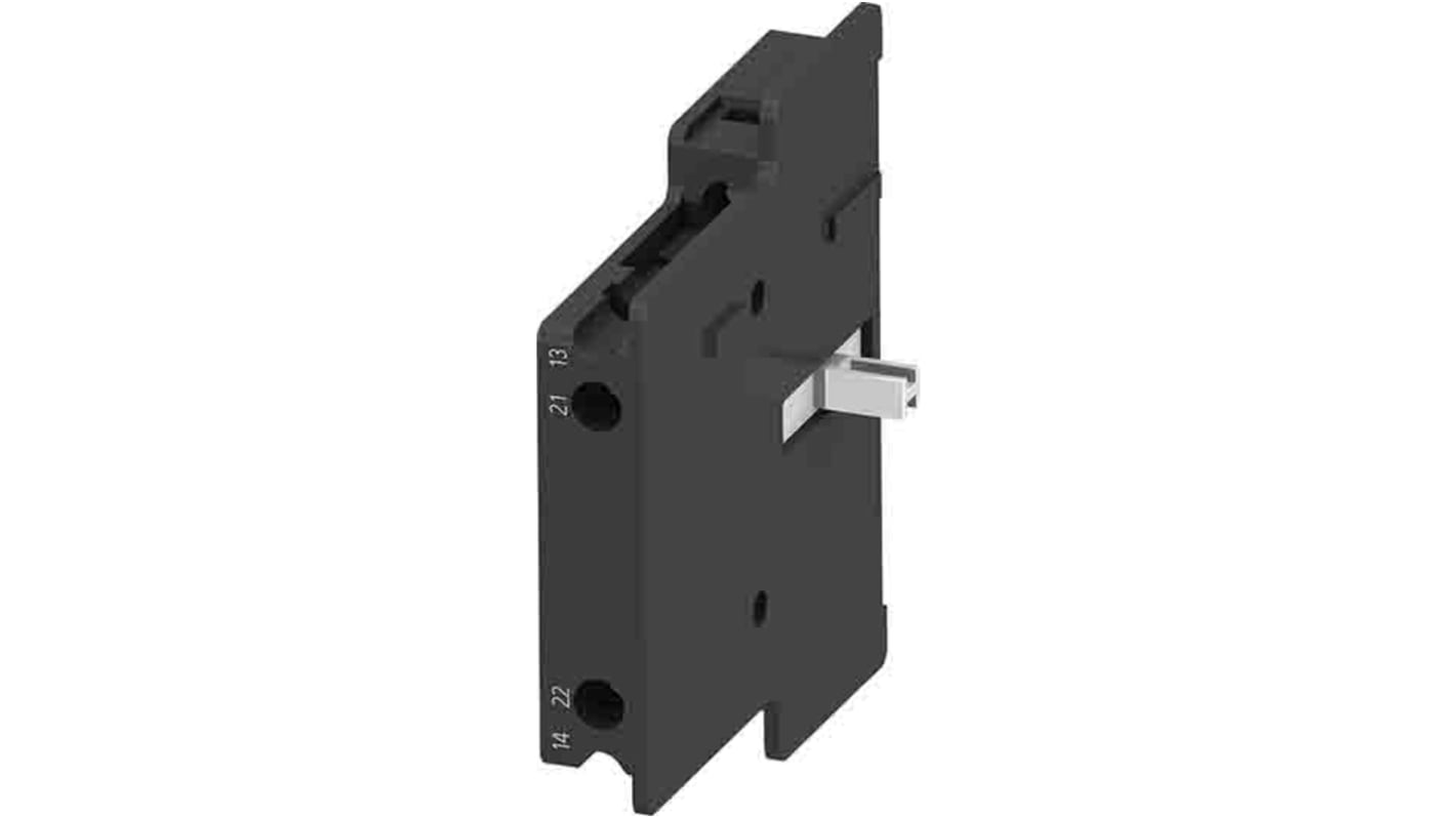 Siemens 3TY6561-1A, modulo contatti ausiliari con 2 contatti N/C e N/A, montaggio a innesto, corrente 10 A, tensione 690 V.
