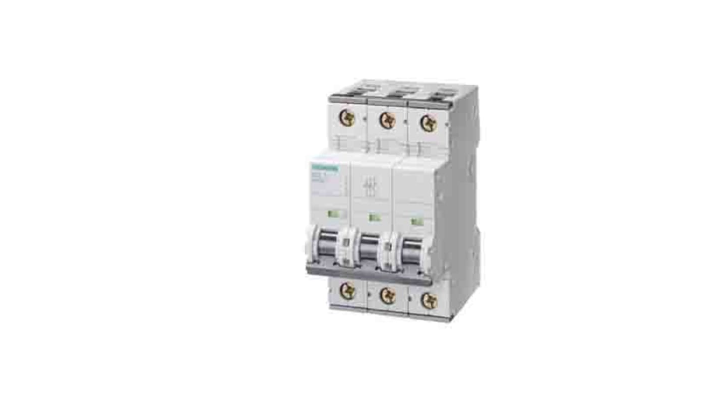 Interruttore magnetotermico Siemens 5SY6313-7 3P 13A 6 kA, Tipo C. Conformità EN 60898, senza alogeni, adatto per grandi edifici e settori industriali.