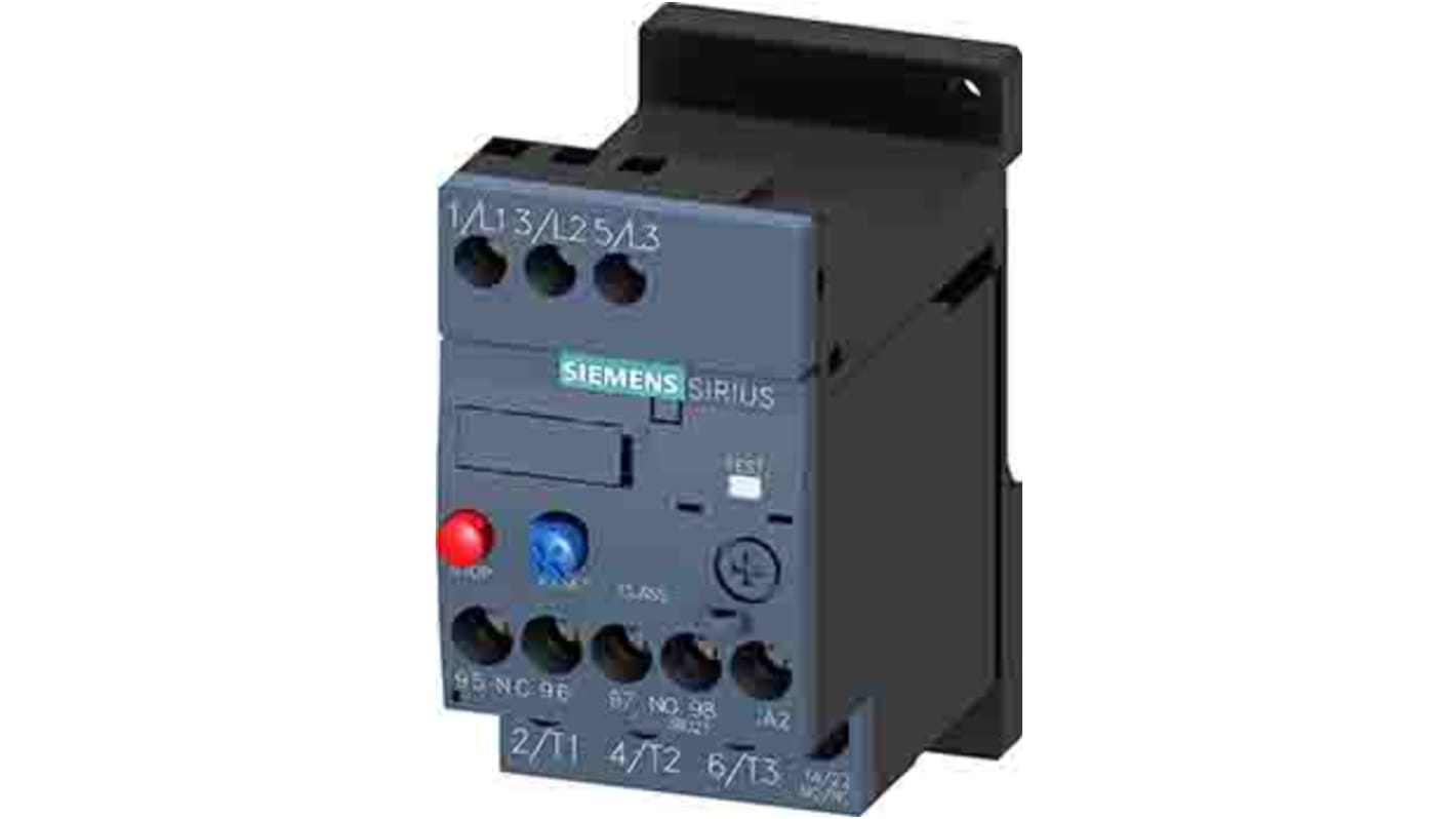 Relè di sovraccarico Siemens 3RU2116-1KB1, corrente nominale 9,0 A - 12,5 A, potenza 5,5 kW, tensione 690 V ca.