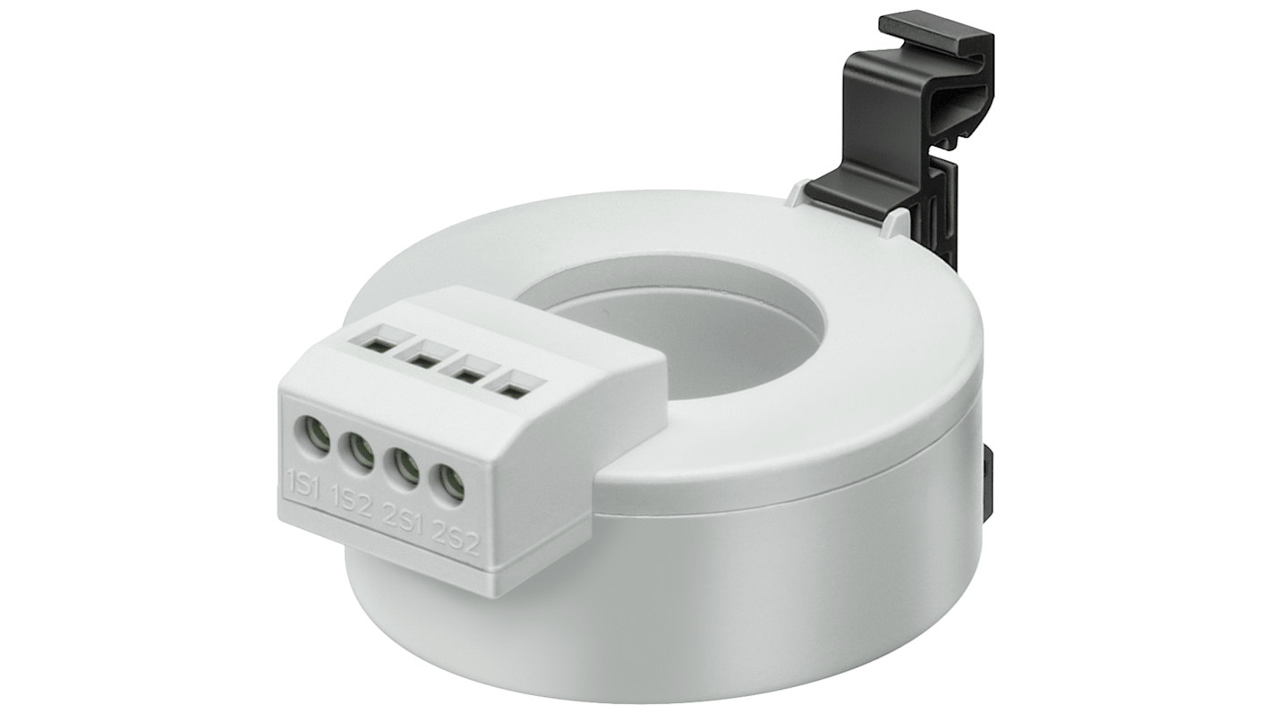 Trasformatore di corrente Siemens 5SV8701-0KK, ingresso 63A, uscita 30 mA, diametro interno 30 mm, classe IP20.