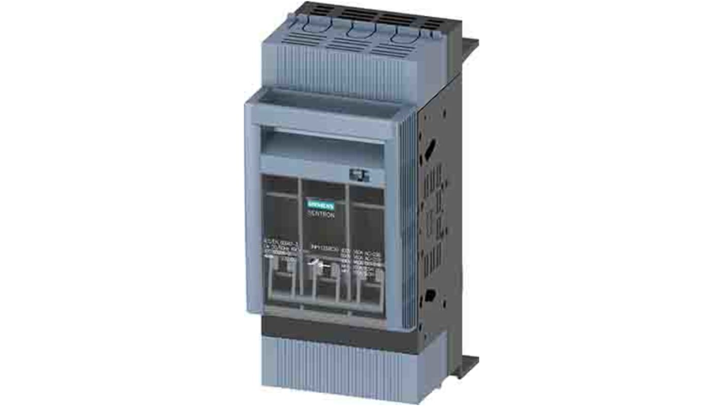 Sezionatore portafusibili Siemens 3NP1123-1BC20, 3 poli, 160A, 690V, serie SENTRON, montaggio con terminal a scatola.