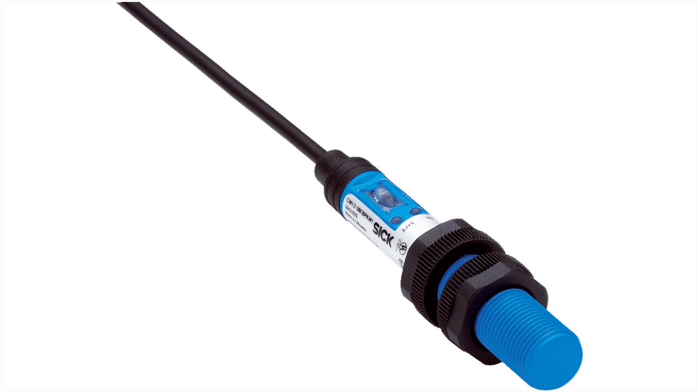 Sensore di prossimità cilindrico Sick CM12-08EBP-KC1, PNP M12, rilevamento 0-8 mm, IP68, alimentazione 10-30 V c.c.