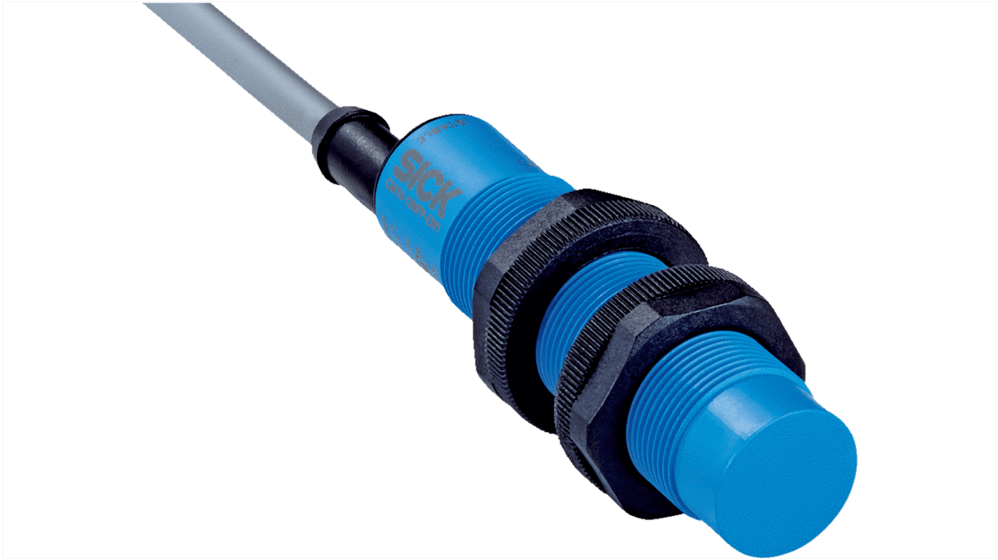 Sensore di prossimità cilindrico Sick CM18-12NNP-EW1, NPN, M18 x 1, rilevamento 3.12 mm, IP68, 10-30 V c.c., 200 mA.