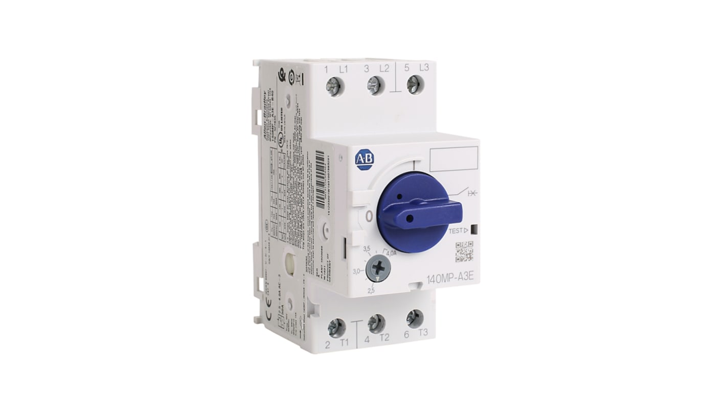 Interruttore automatico del motore Rockwell Automation 140MP-A3E-C10, 10 A, protezione Contactron, 690 V, per applicazioni trifase e monofase.