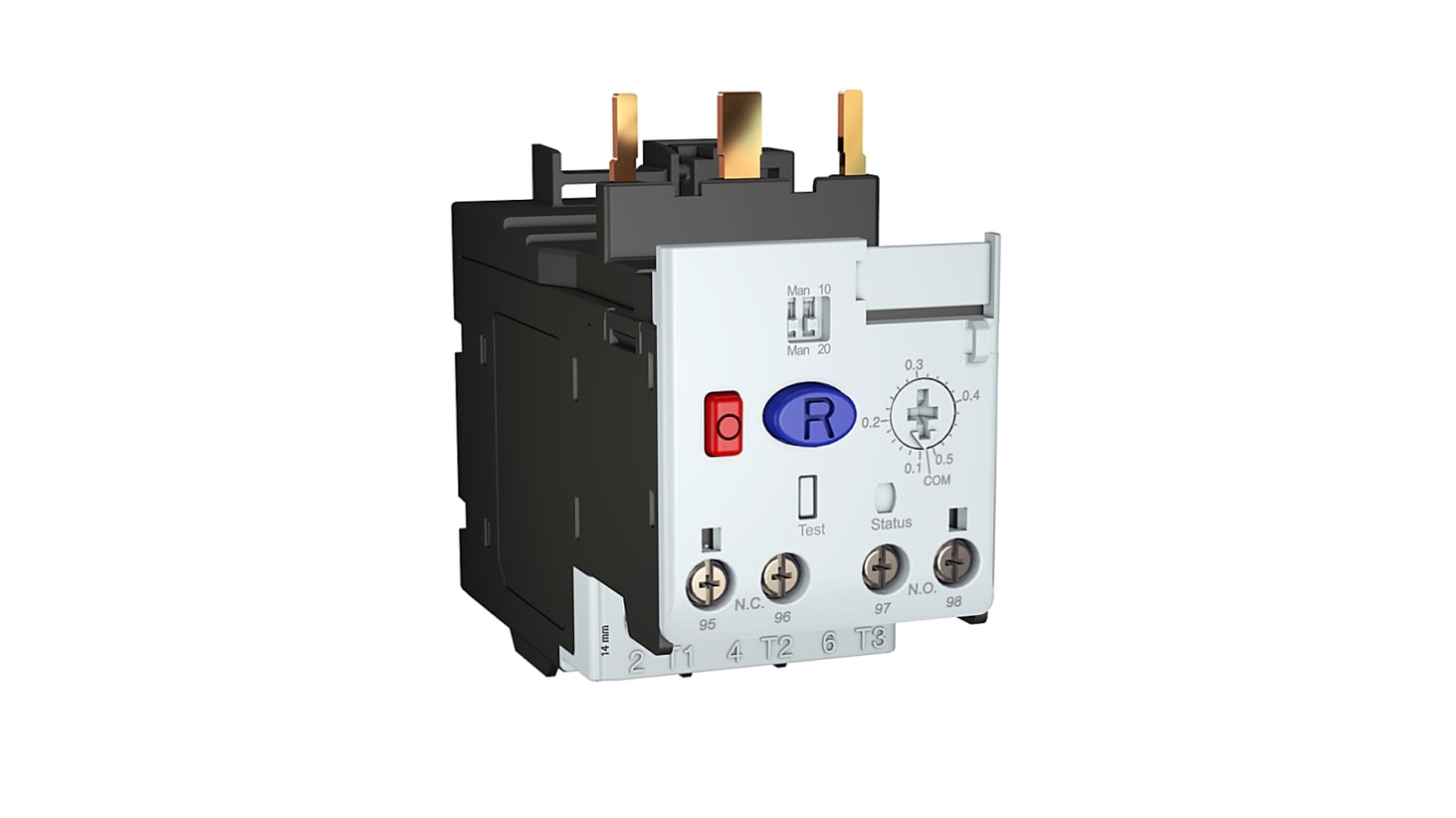 Rockwell Automation 193-1EEED, relè di sovraccarico 1 N/C + 1 N/A, carico FLC 5.4 a 27.0 A, montaggio diretto su contattore IEC.