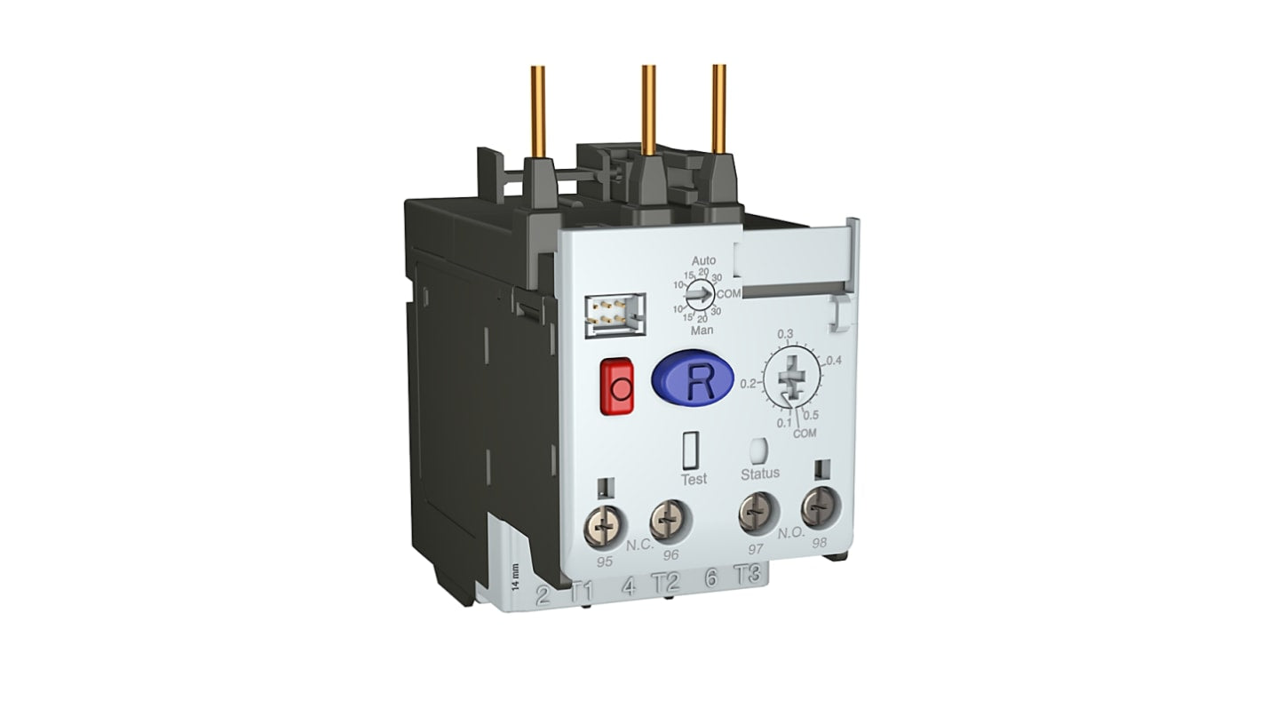 Rockwell Automation 193-1EFEB, relè di sovraccarico 1 N/C + 1 N/A, carico FLC 5,4 a 27 A, montaggio diretto su contattore IEC.