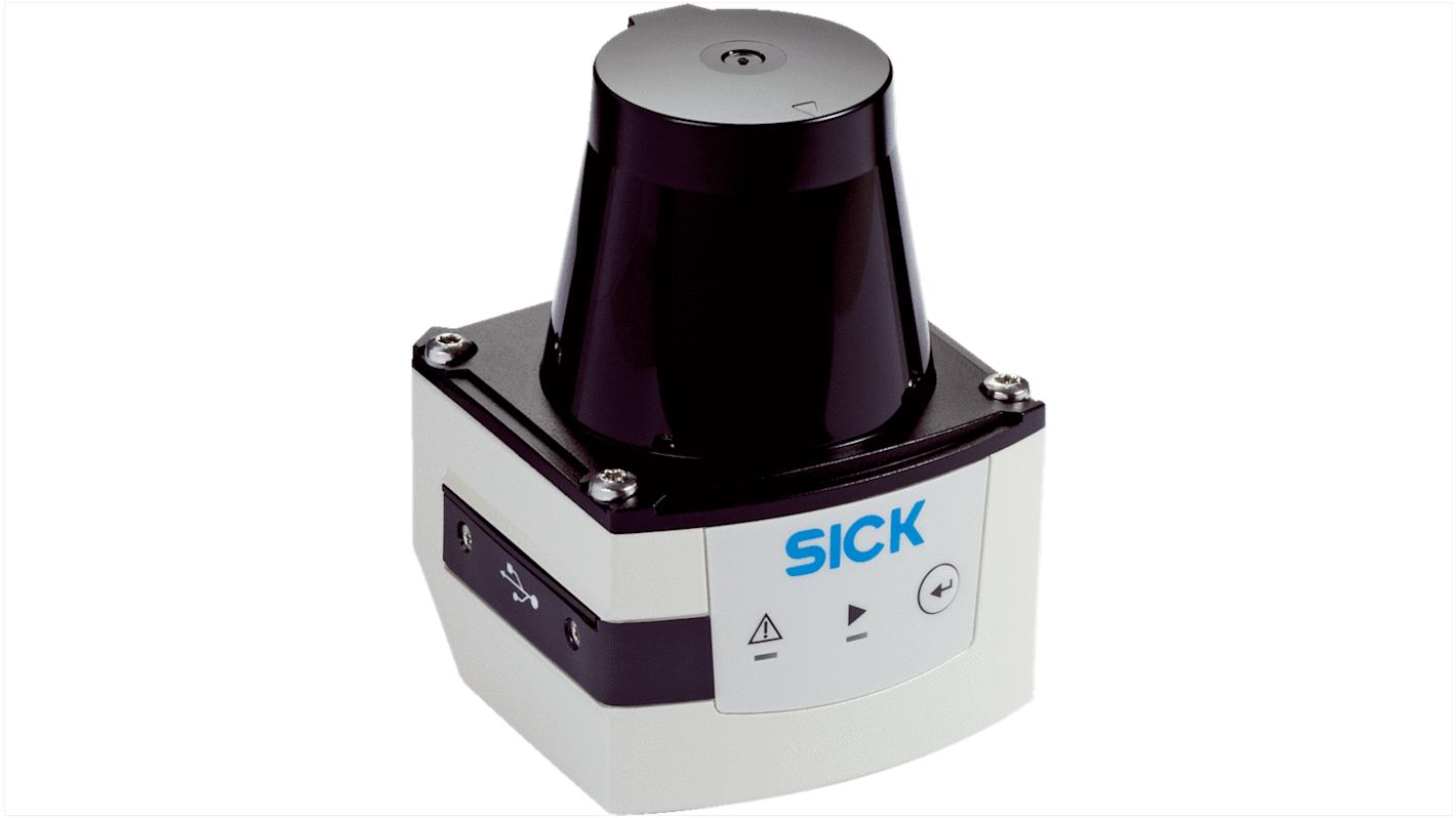 Sick TIM571-2050101, scanner laser di sicurezza LIDAR 2D, dimensioni 74 x 76 x 86 mm, distanza di rilevamento 25 m.