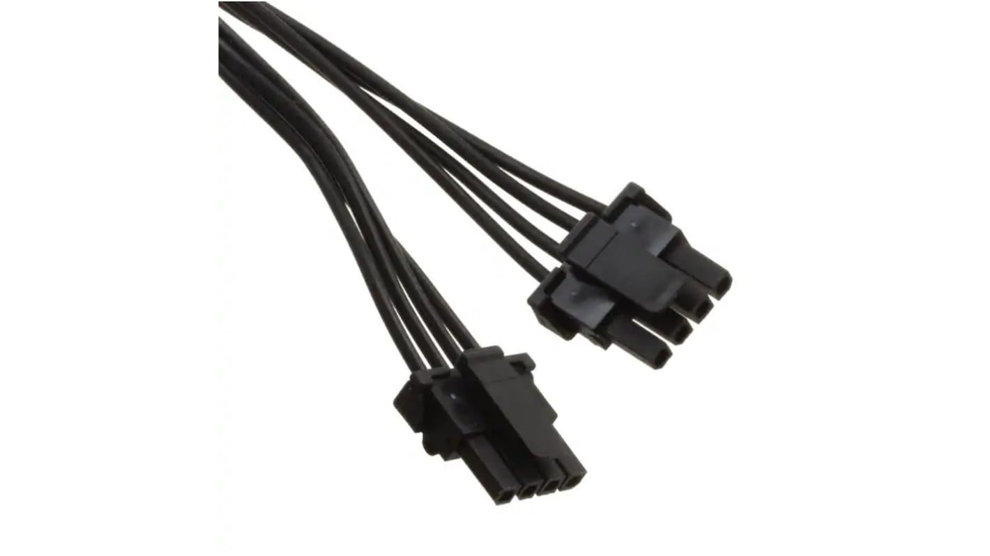 Cavo Molex Micro-Fit TPA, 300 mm, connettori maschio a 4 contatti, design compatto, terminazione a crimpare, guaina nera.