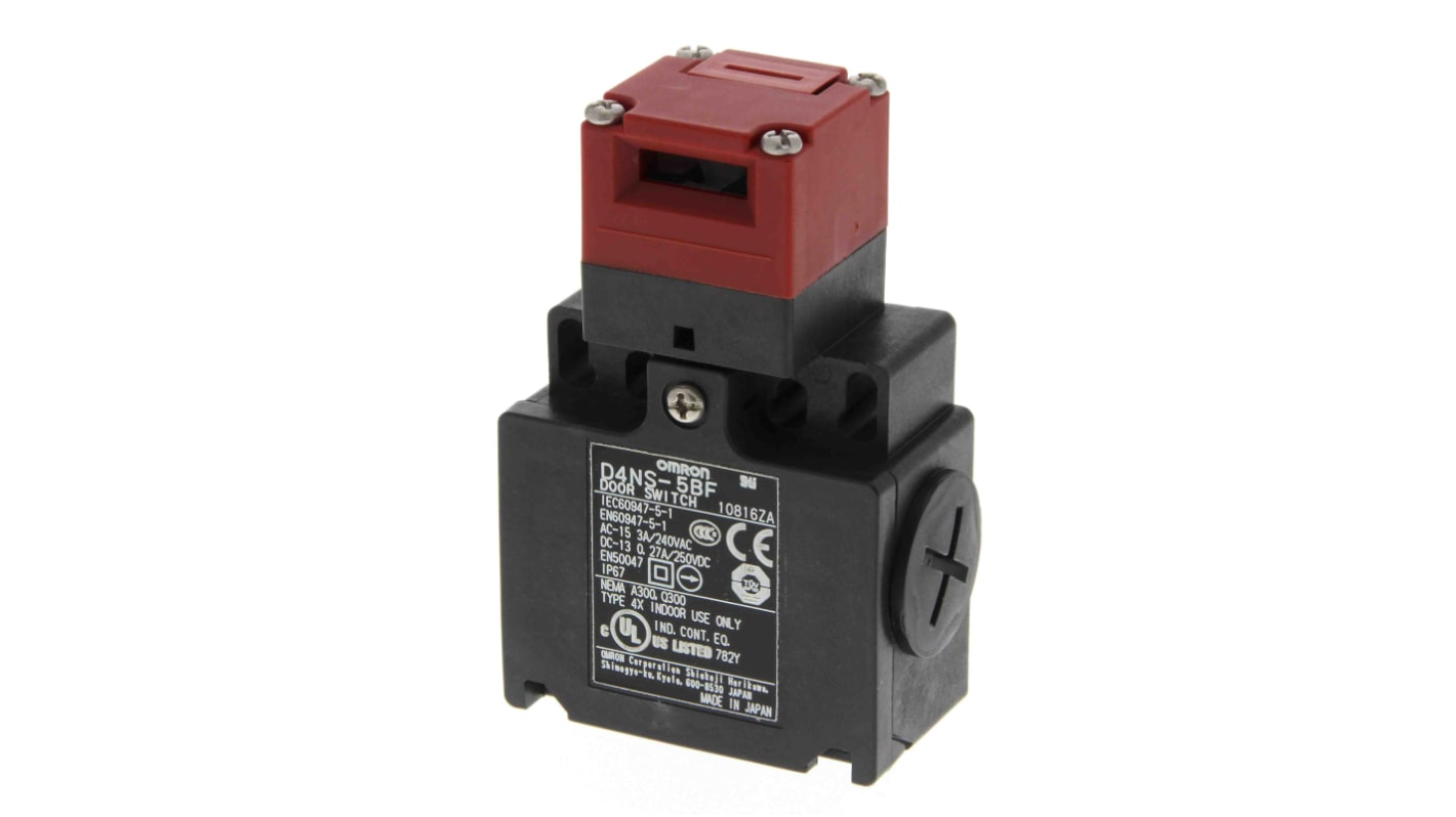 Interruttore di interblocco di sicurezza a chiave Omron D4NS-5AF, 1NC/1NA, grado di protezione IP67, contatti placcati oro.