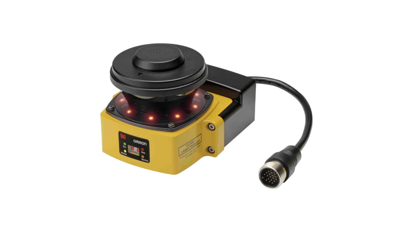 Scanner laser di sicurezza Omron OS32C-BP-DM-4M, raggio di sicurezza 4 m, angolo di rilevamento 270 gradi.