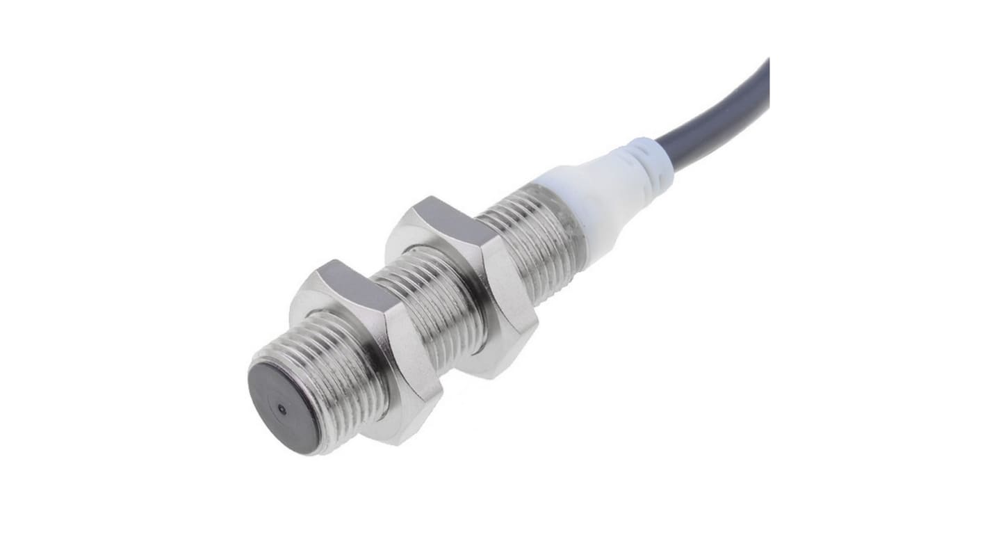 Sensore di prossimità induttivo cilindrico Omron E2A-M12KS04-WP-B1 10M, PNP, M12 x 1, rilevamento 4 mm, IP67, -40 a 70 °C.