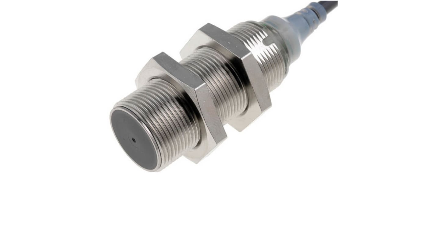 Sensore di prossimità induttivo cilindrico Omron E2A-M18KS08-M5-B1, PNP, M18 x 1, rilevamento 8 mm, IP67, -40 a 70 °C.