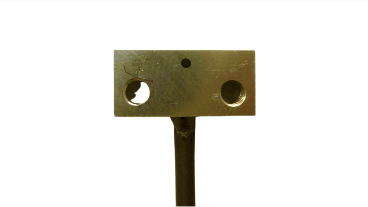 Sensore per fibre ottiche Omron E32-ETS14R 2M, corpo quadrato, cavo di 2 m, rilevamento fino a 1800 mm.