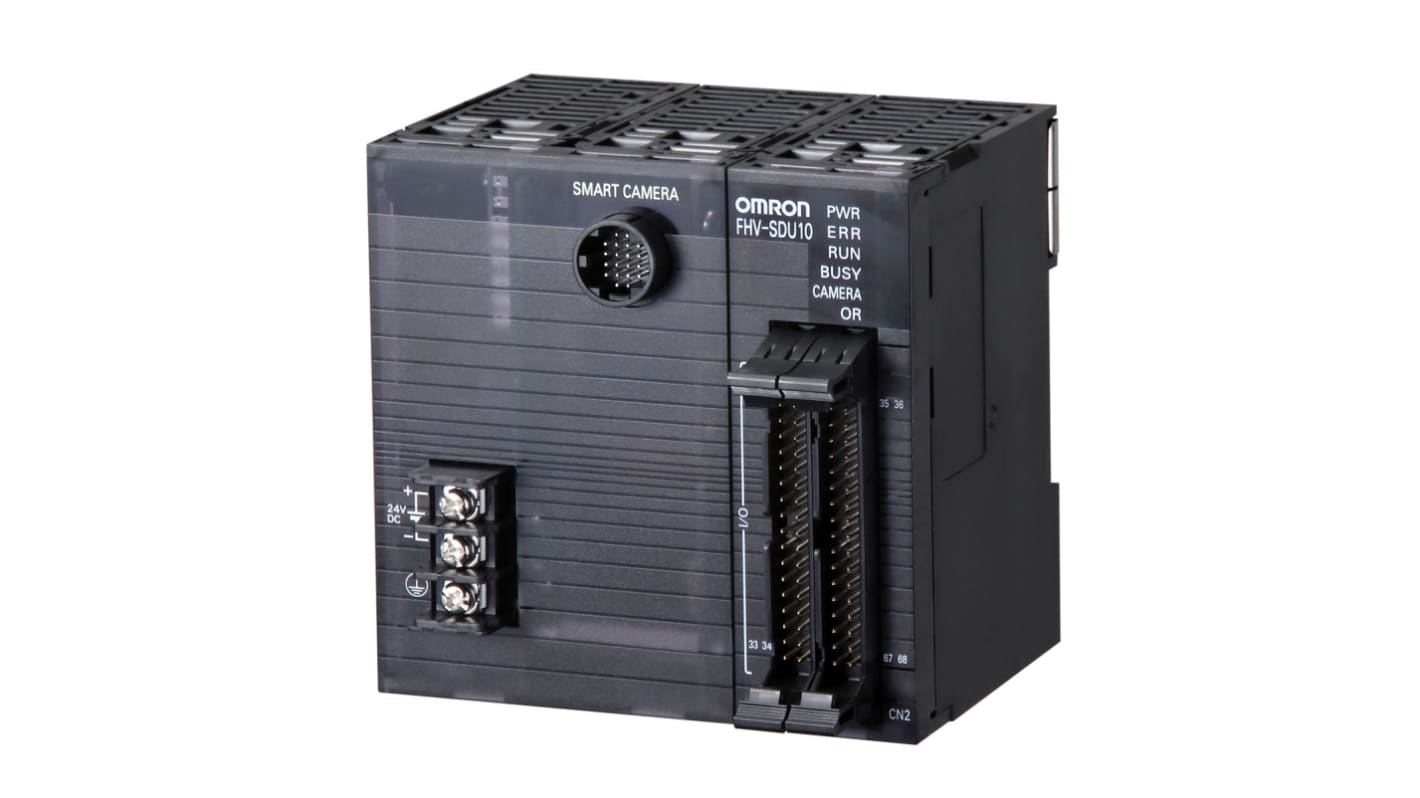 Interfaccia parallela Omron FHV-SDU10 per FHV7, con 12 ingressi e 24 uscite, grado di protezione IP20.