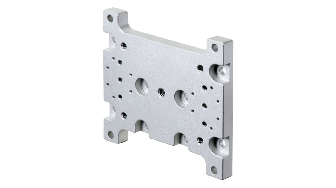 Staffa Omron FHV-XMT-7 per montaggio FHV7, progettata per telecamere intelligenti e illuminazione industriale.