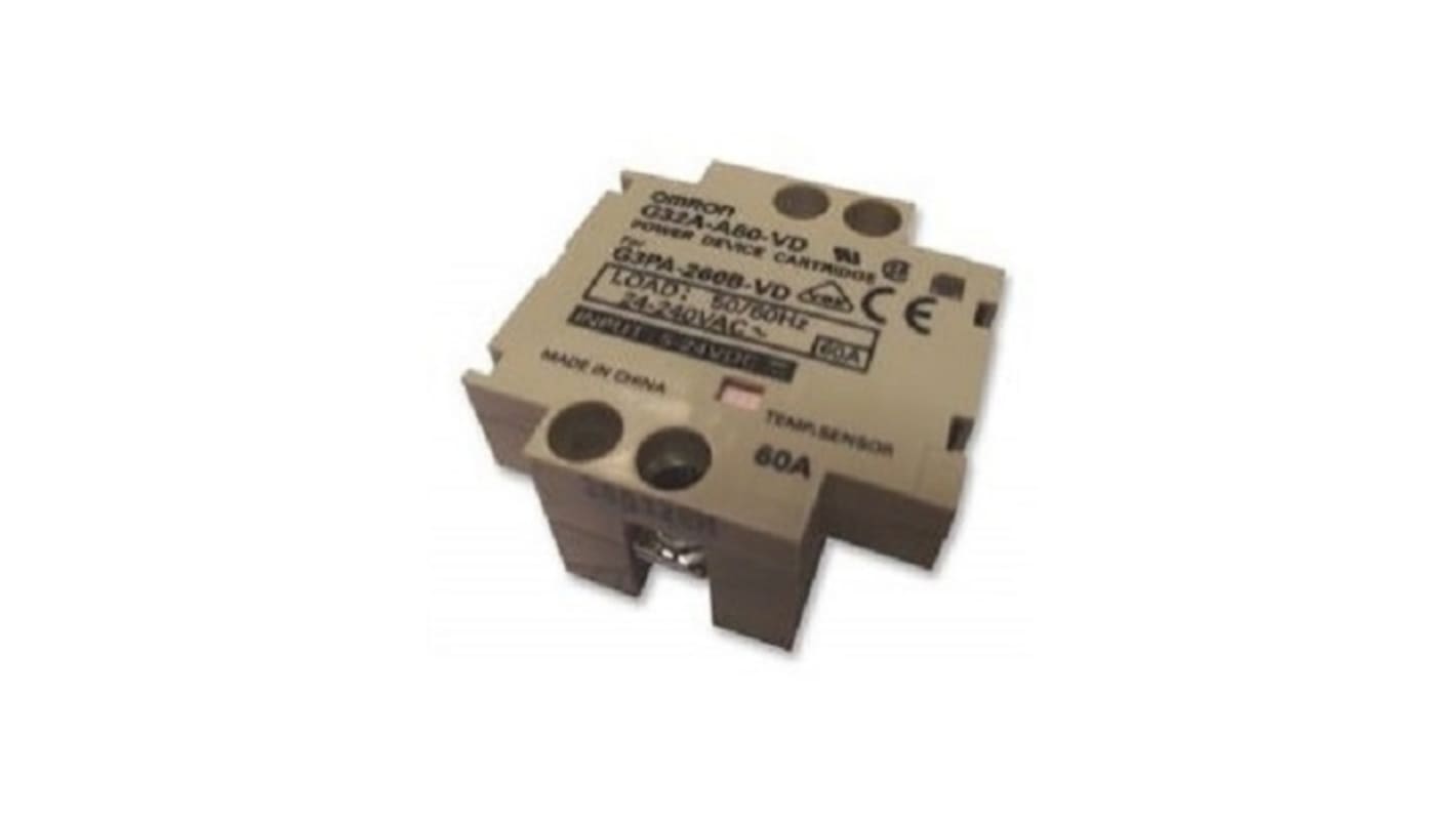 Omron G32A-A60-VD, adattatore di montaggio per cartucce G32A, corrente nominale 60 A, compatibile con carichi trifase.