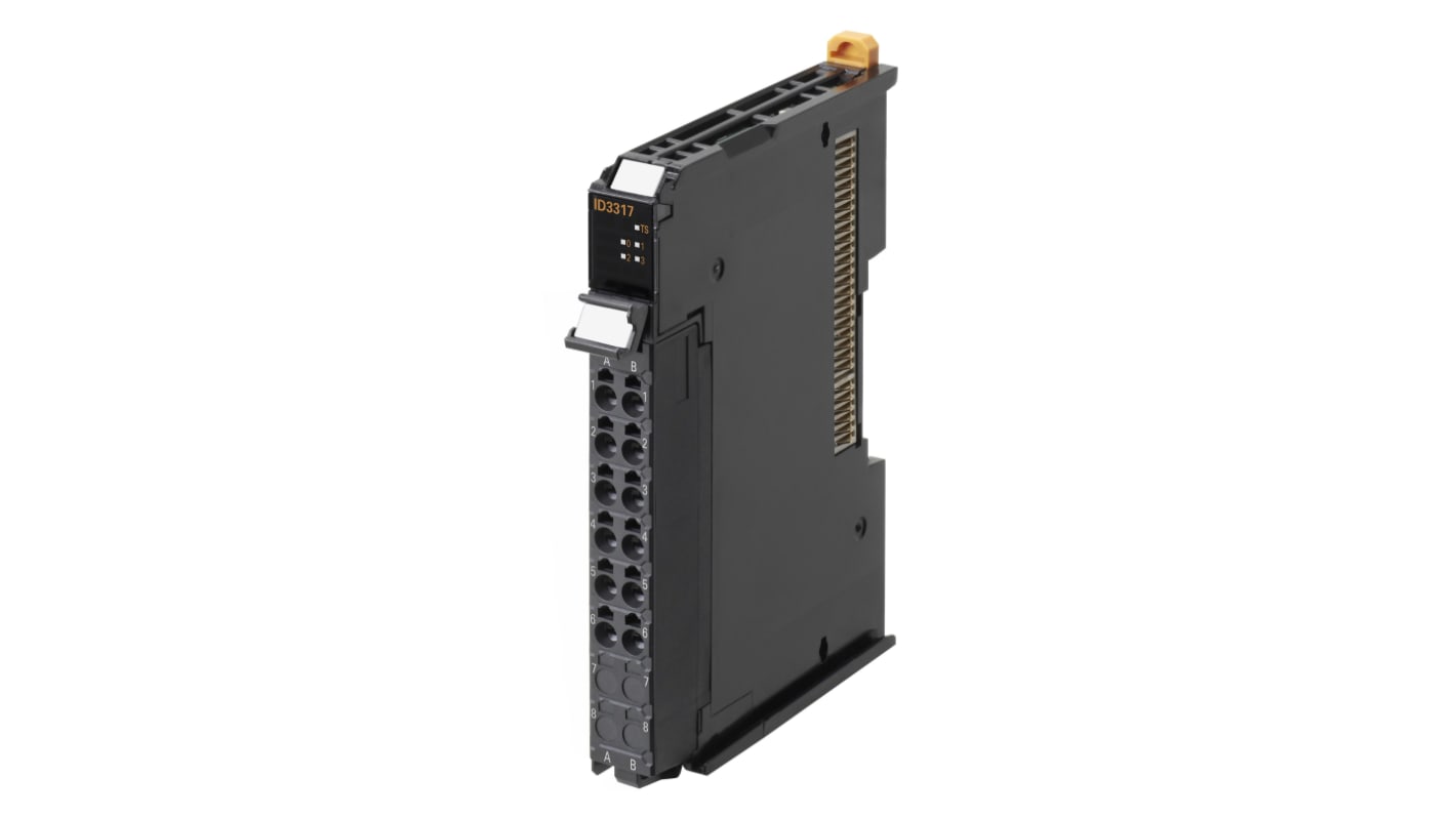 Modulo I/O Omron NX-ID3317 per automazione industriale, 4 ingressi digitali, ingresso 24 V c.c. NPN, compatibile con PLC.