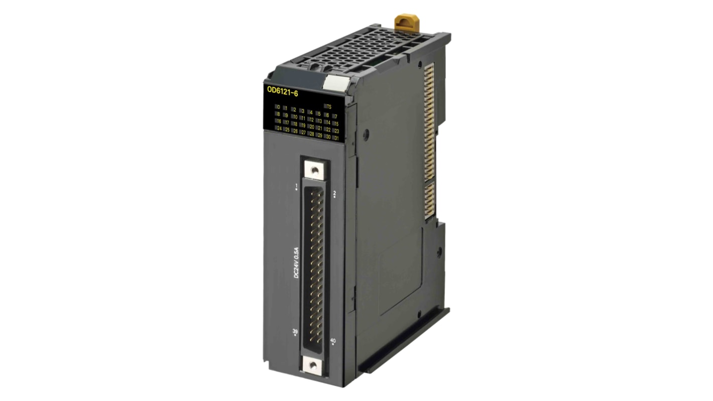 Modulo I/O Omron NX-OD6121-6 per PLC, 16 ingressi digitali, alimentazione 24 V c.c., compatibile con unità I/O.
