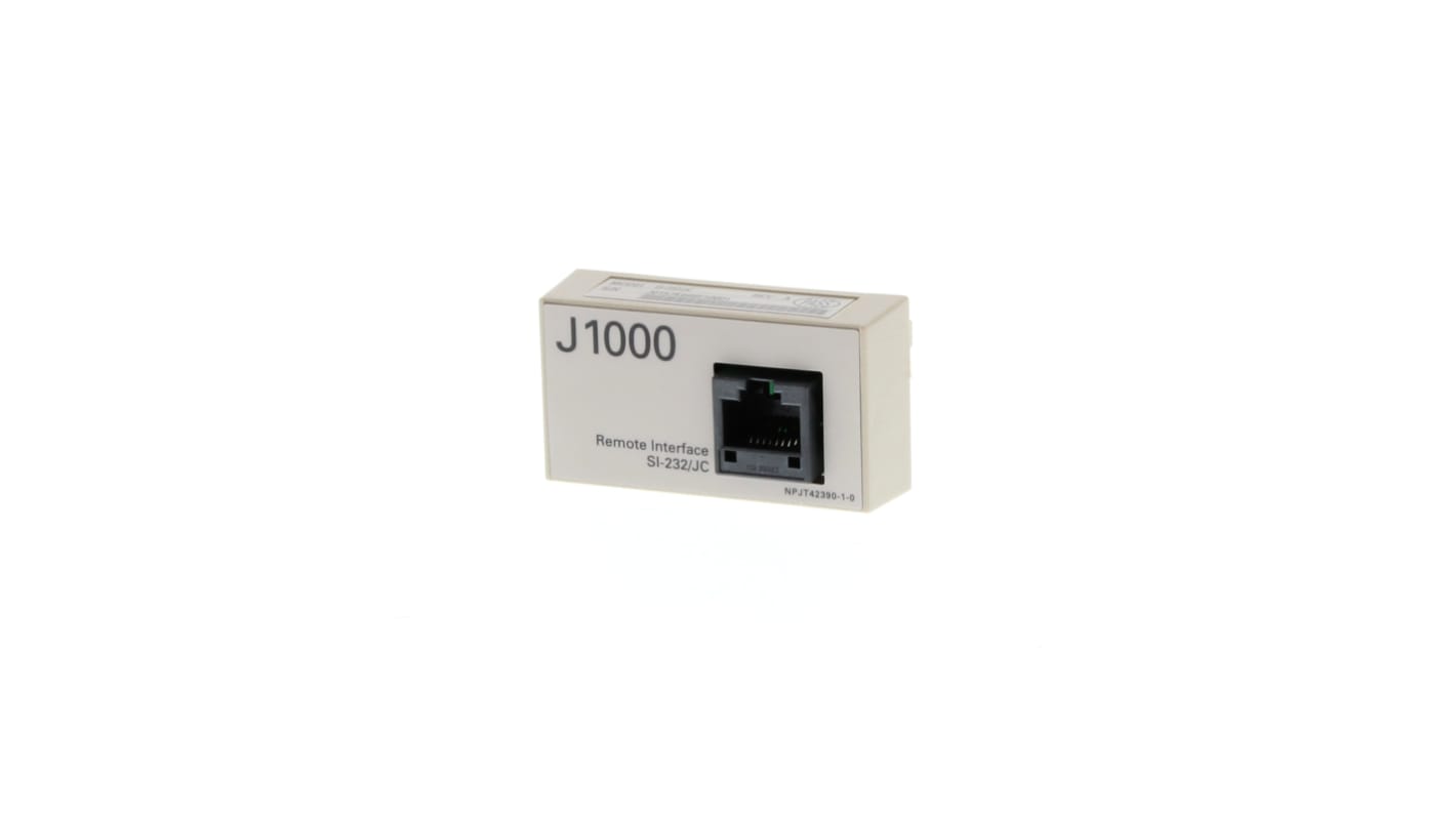 Scheda di comunicazione Omron SI-232/JC per inverter CIMR-J1000, compatibile con RS-232C, conforme a CE e RoHS.