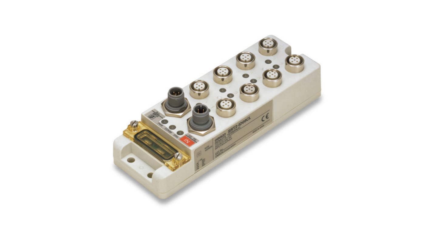 Modulo I/O PLC Omron SRT2-ID08CL-1, grado di protezione IP 67, compatibile con SRT2, polarità PNP, per ingresso digitale.