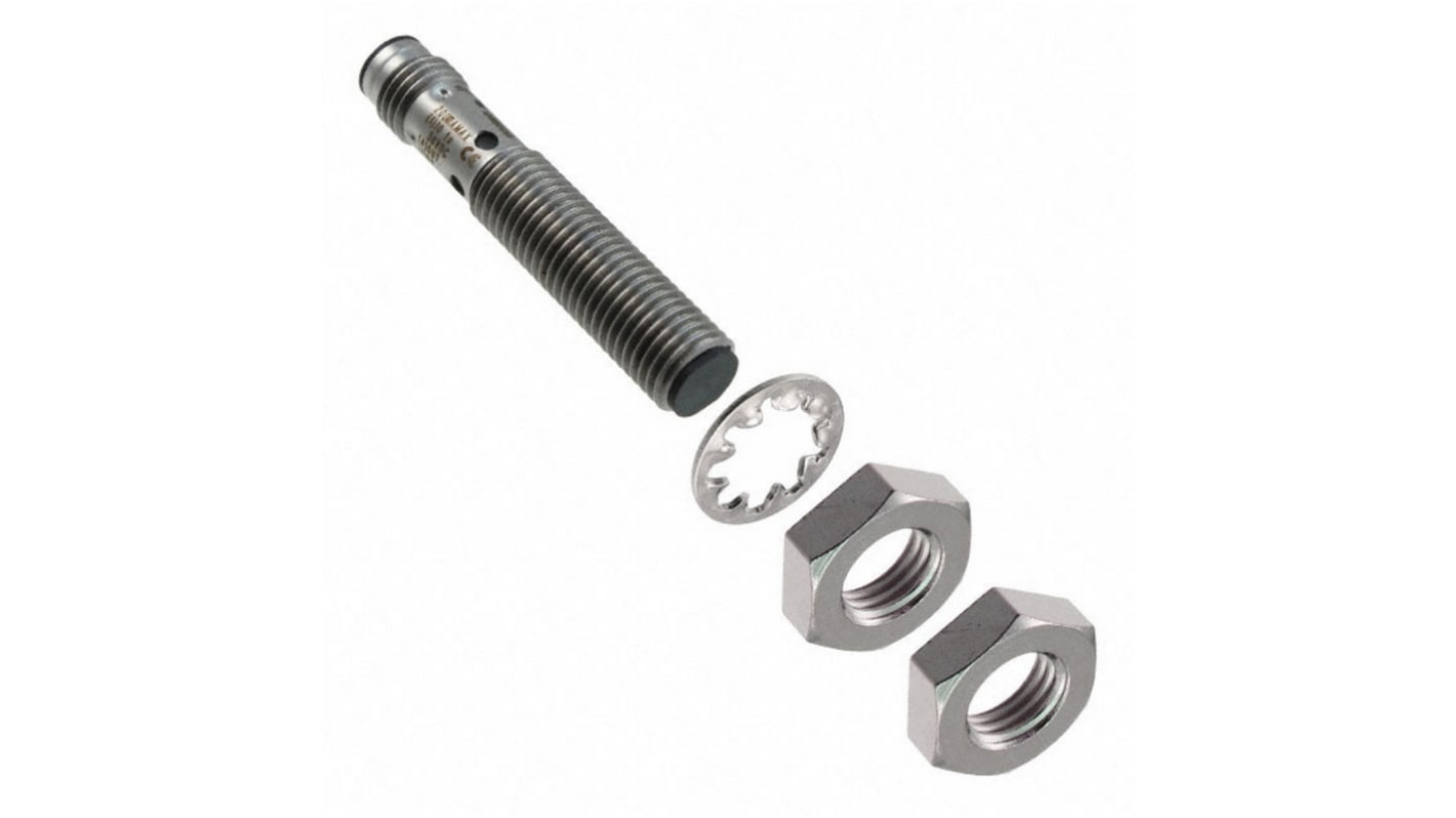 Sensore di prossimità induttivo cilindrico Omron E2B-S08KS01-MC-B1, M8 x 1, PNP, 1 mm, 10-30 V c.c., IP67, acciaio inox, 42 mm.