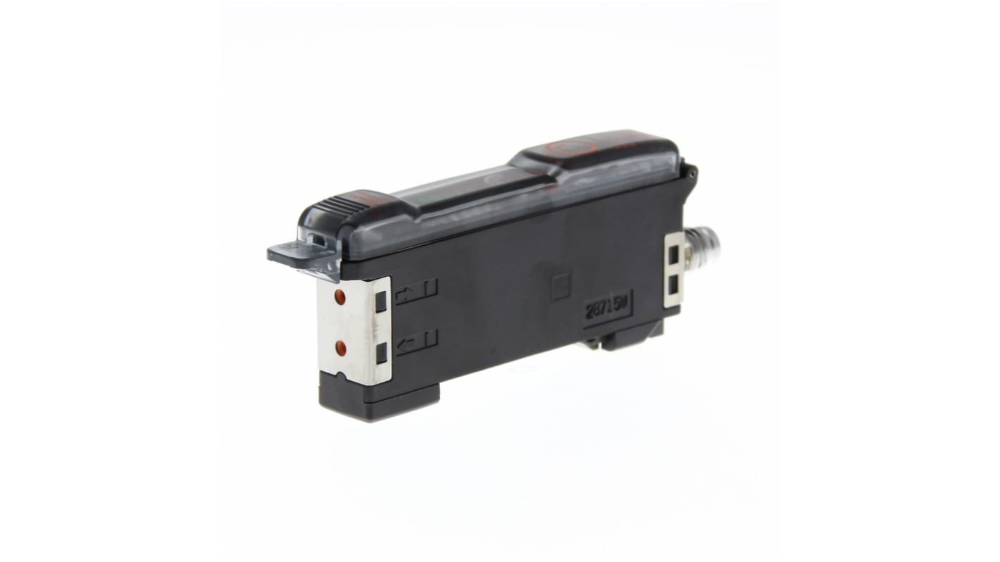 Amplificatore fibra NPN Omron E3X-NA14V, 12-24 V c.c., IP66, rilevamento fino a 100 mm, tempo di risposta 200 ms.