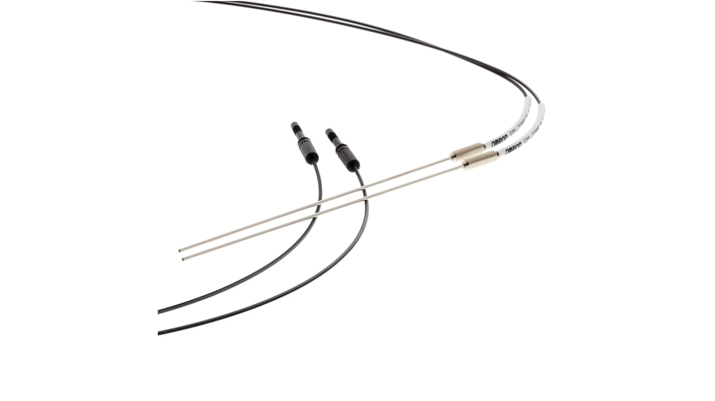 Sensore per fibre ottiche Omron E32-TC200F, diametro 0,9 mm, rilevamento fino a 670 mm, IP67, alta precisione in spazi ridotti.