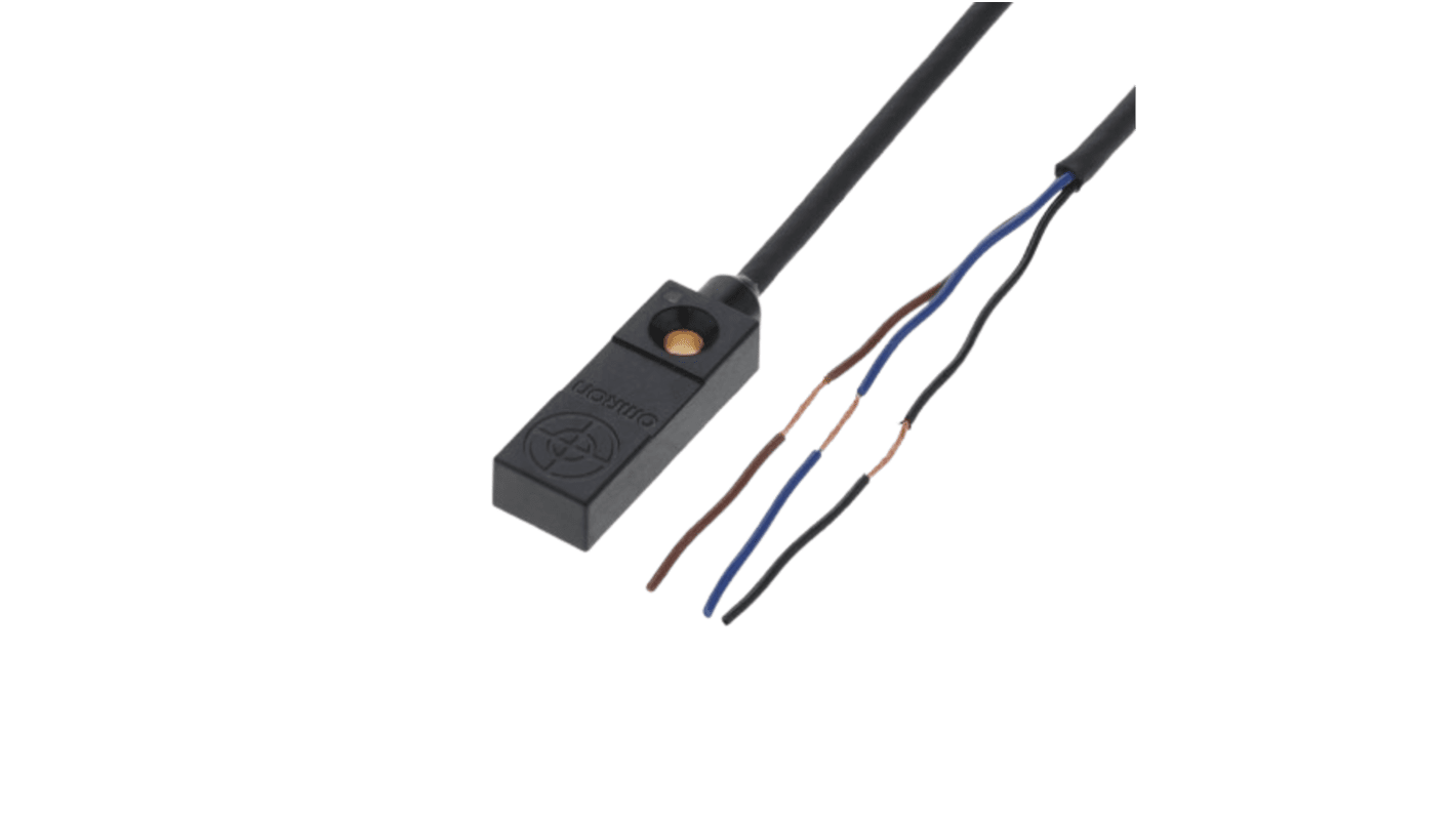 Sensore di prossimità rettangolare PNP Omron TL-W3MB1-R 2M, rilevamento a 3 mm, alimentazione 12-24 V c.c., grado di protezione IP67.