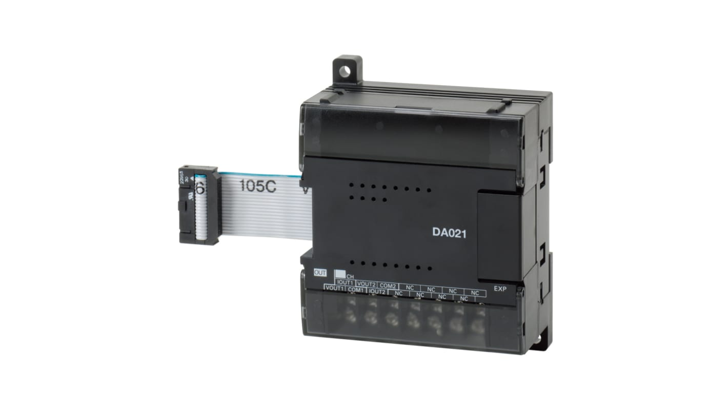 Omron CP1W-DA021, kit di espansione I/O con 4 ingressi analogici e 4 uscite, risoluzione 12 bit, compatibile con sensori di temperatura.