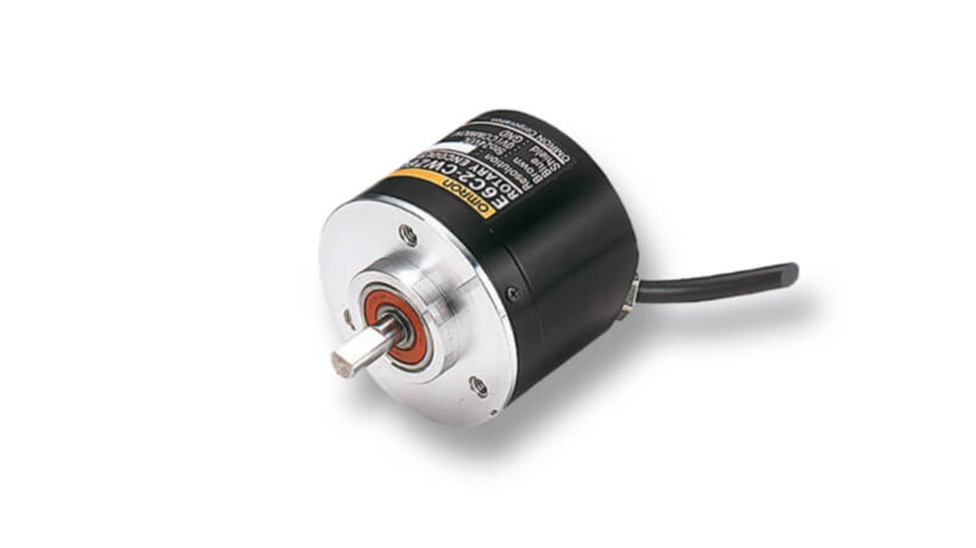 Encoder incrementale Omron E6C2-CWZ6C, 200 impulsi per giro, diametro 50 mm, alimentazione 5 V dc, grado di protezione IP64.