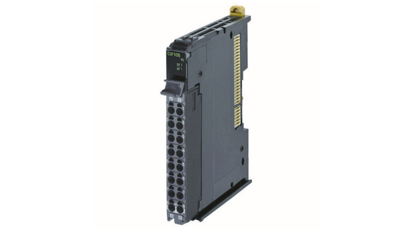 Modulo di interfaccia Omron NX-CIF105 per NX, compatibile con EtherCAT e dispositivi seriali, per connessioni affidabili.