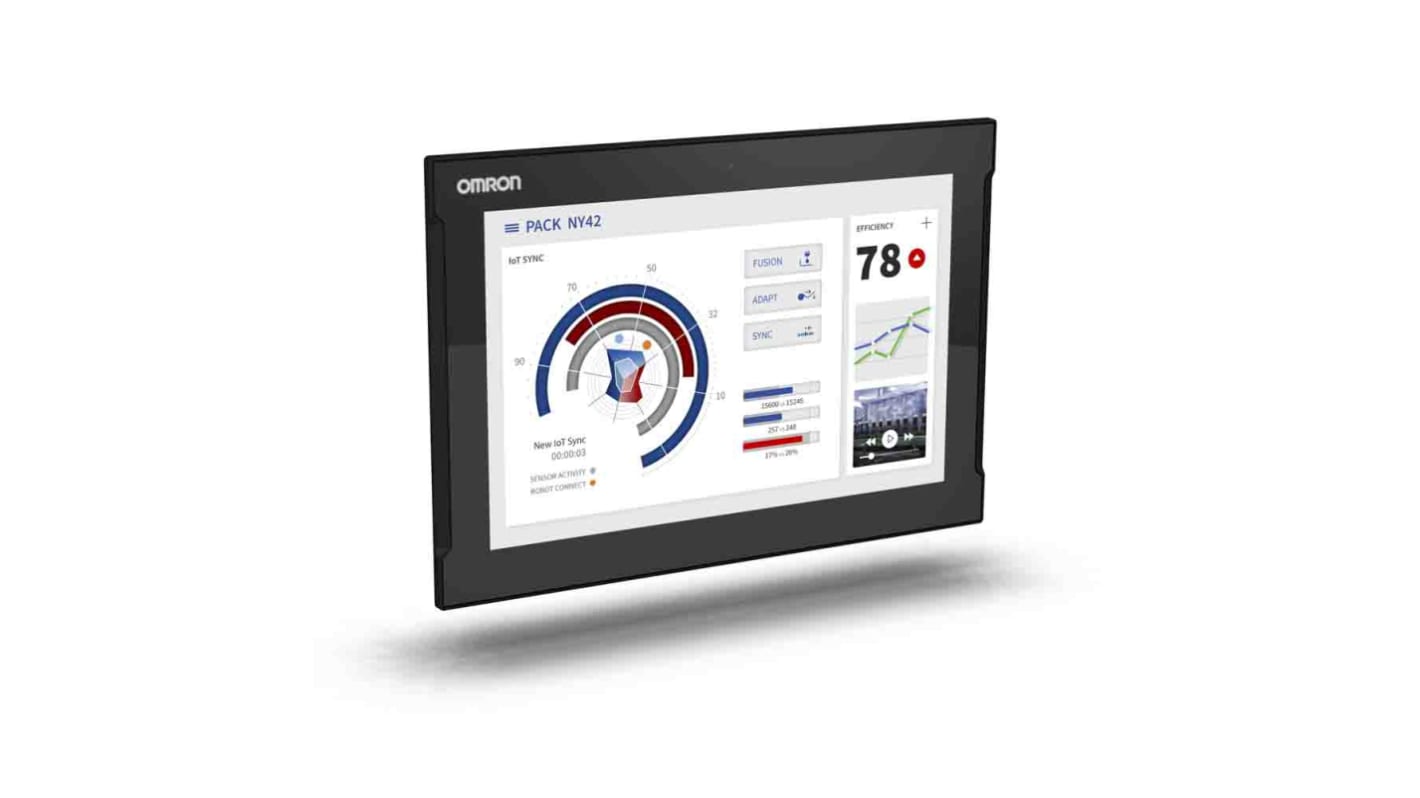 Monitor industriale Omron NYM15W-C1000, touchscreen 15.4", risoluzione 1280 x 800, compatibile con guanti, montaggio semplice.