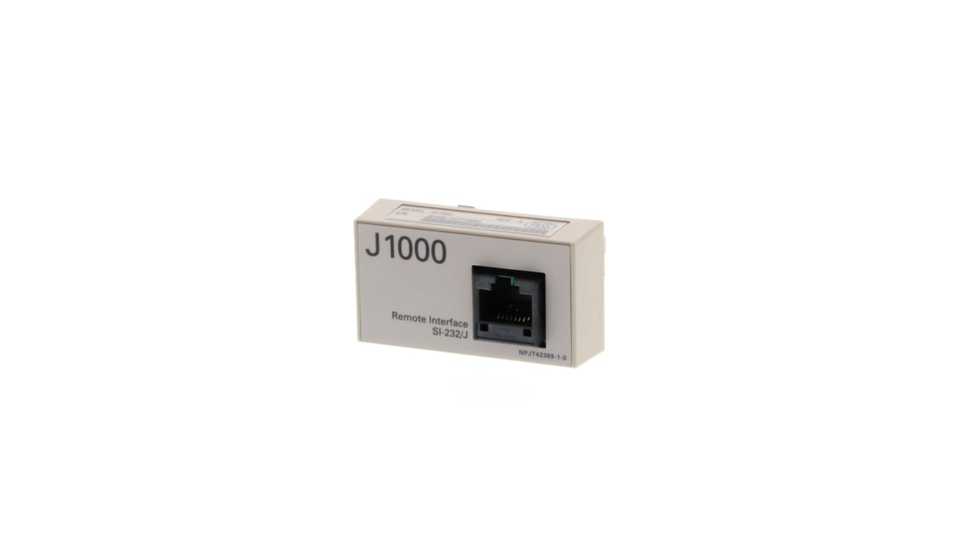 Modulo di interfaccia Omron SI-232/J per J1000, compatibile RS-232C, per connessione a dispositivi esterni.