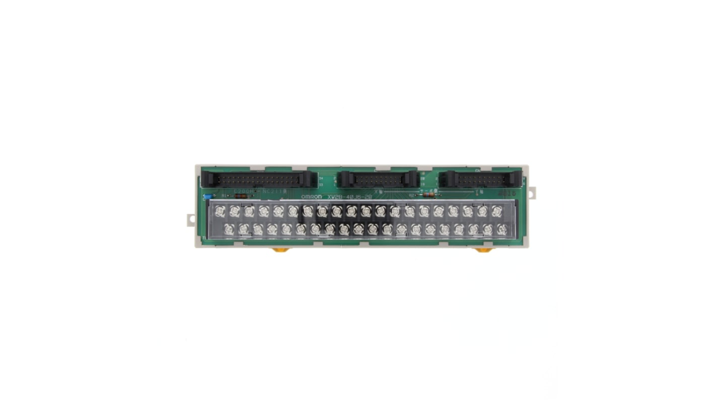 Morsettiera Omron XW2B-40J6-2B per CS1W-NC213 PLC con controllo posizione. Connettori senza saldatura, viti M3, 24VDC.