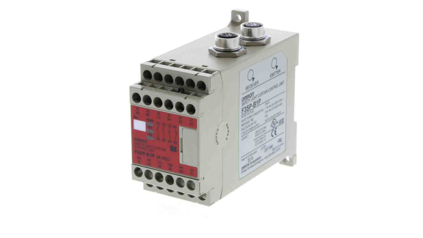 Barriera fotoelettrica Omron F3SP-B1P, unità di controllo 24 V c.c., tempo di risposta 10 ms, relè 3NO + 1NC.