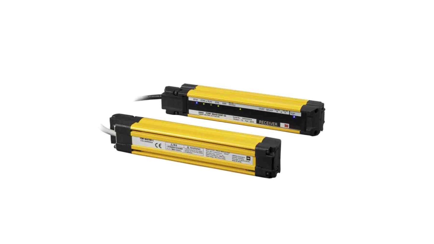 Attuatore di silenziamento intelligente Omron F3W-MA0300P, con 20 fasci e uscita PNP, distanza di attivazione di 300 mm.