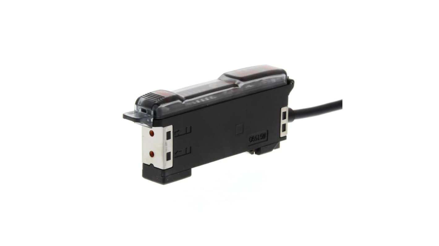 Amplificatore fibra Omron E3X-NA41V 2M, PNP, plastica, alimentazione 12-24 V, tempo di risposta 0,2 ms.