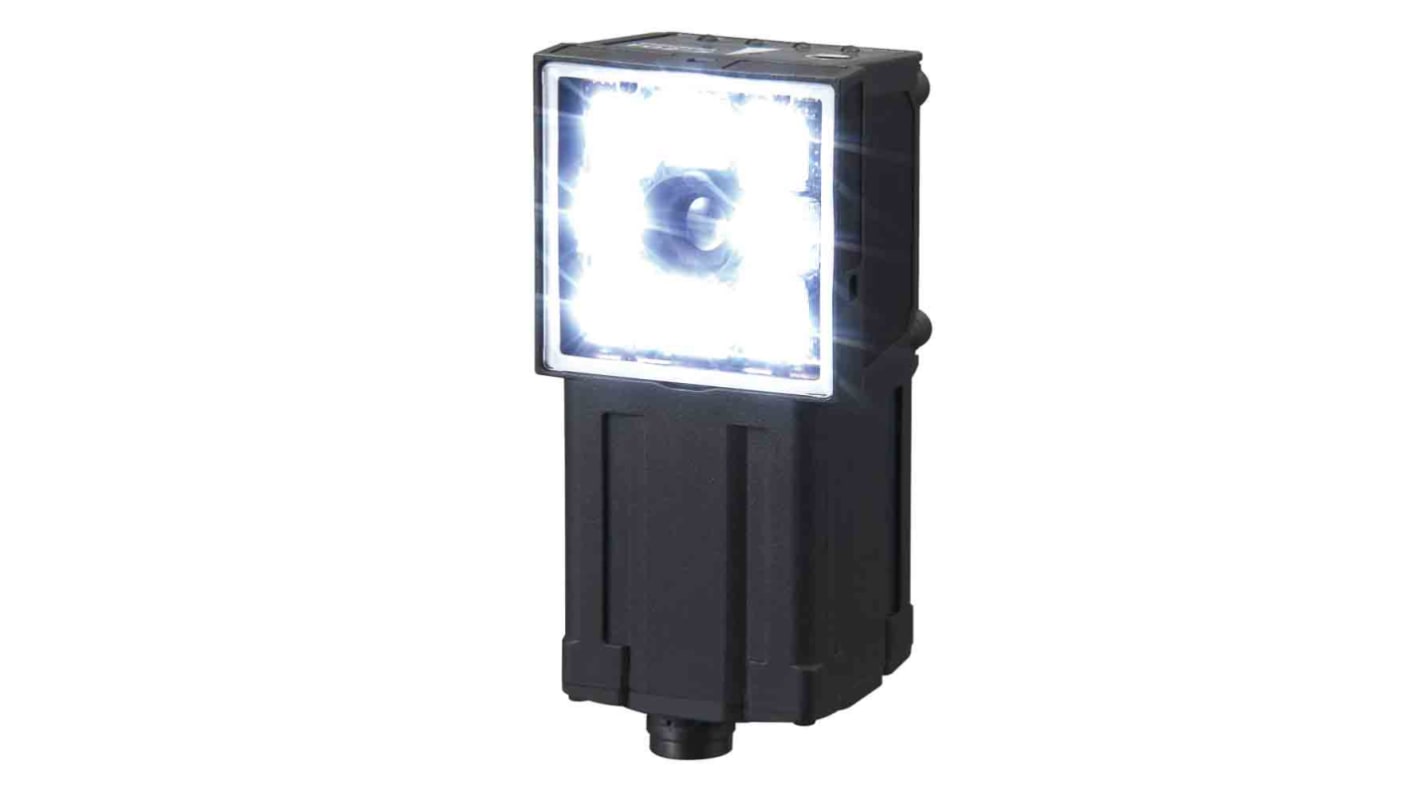 Sensore di visione colore Omron FQ2-S35100N-08, compatto, risoluzione 928 x 828 pixel, alimentazione 21,6-26,4 V.