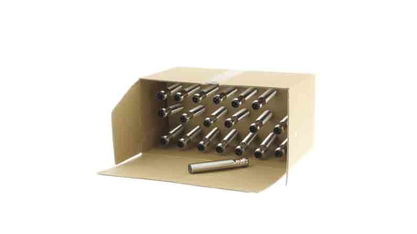 Sensore di prossimità cilindrico PNP Omron E2B-M12KN08-M1-B1-20, rilevamento 8 mm, alimentazione 10-30 V c.c., connettore M12, IP67.