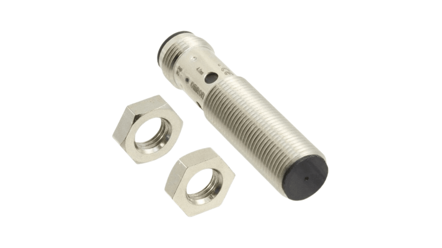 Sensore di prossimità cilindrico PNP Omron E2B-M12KS02-M1-B2, M12, rilevamento 2 mm, IP67, alimentazione 10-30 V c.c.