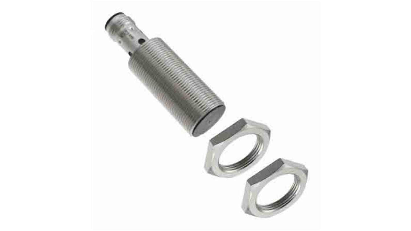 Sensore di prossimità cilindrico PNP Omron E2B-M18KS05-M1-B1, rilevamento 5 mm, corpo in nichel-ottone, connettore M12, IP67.