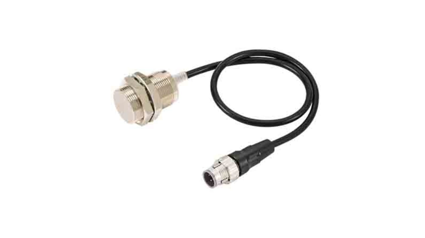 Sensore di prossimità cilindrico PNP Omron E2E-X15B1T30-M1TJ 0.3M, gamma di rilevamento 15 mm, grado di protezione IP67/IP69K.