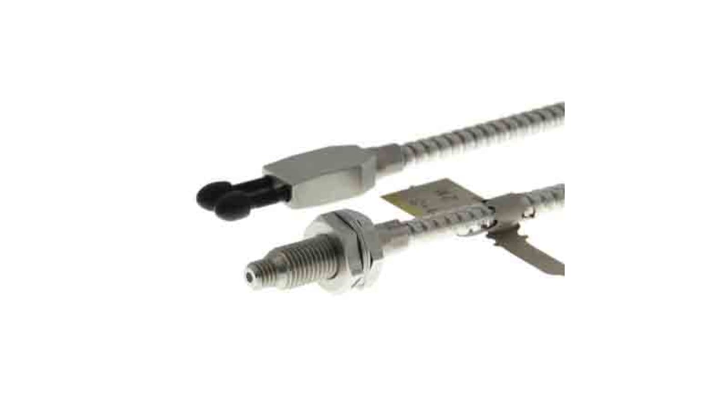 Sensore a fibra ottica Omron E32-D61-S 2M, tipo diffuso, cavo da 2 m, gamma di rilevamento 270 mm, montaggio versatile.