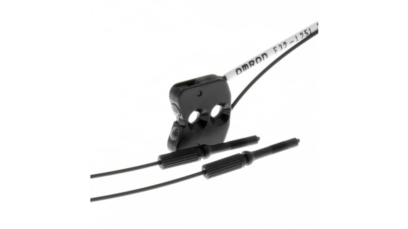 Sensore riflettivo a fibra ottica Omron E32-L25L 2M, rilevamento 7 mm, cavo 2 m, montaggio versatile, grado di protezione IP50.