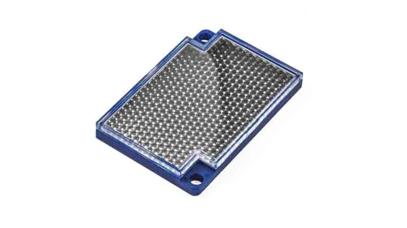 Riflettore Omron E39-R50 per sensori E3ZM-B, montaggio a vite, contenitore in PVC, grado di protezione IP69K.