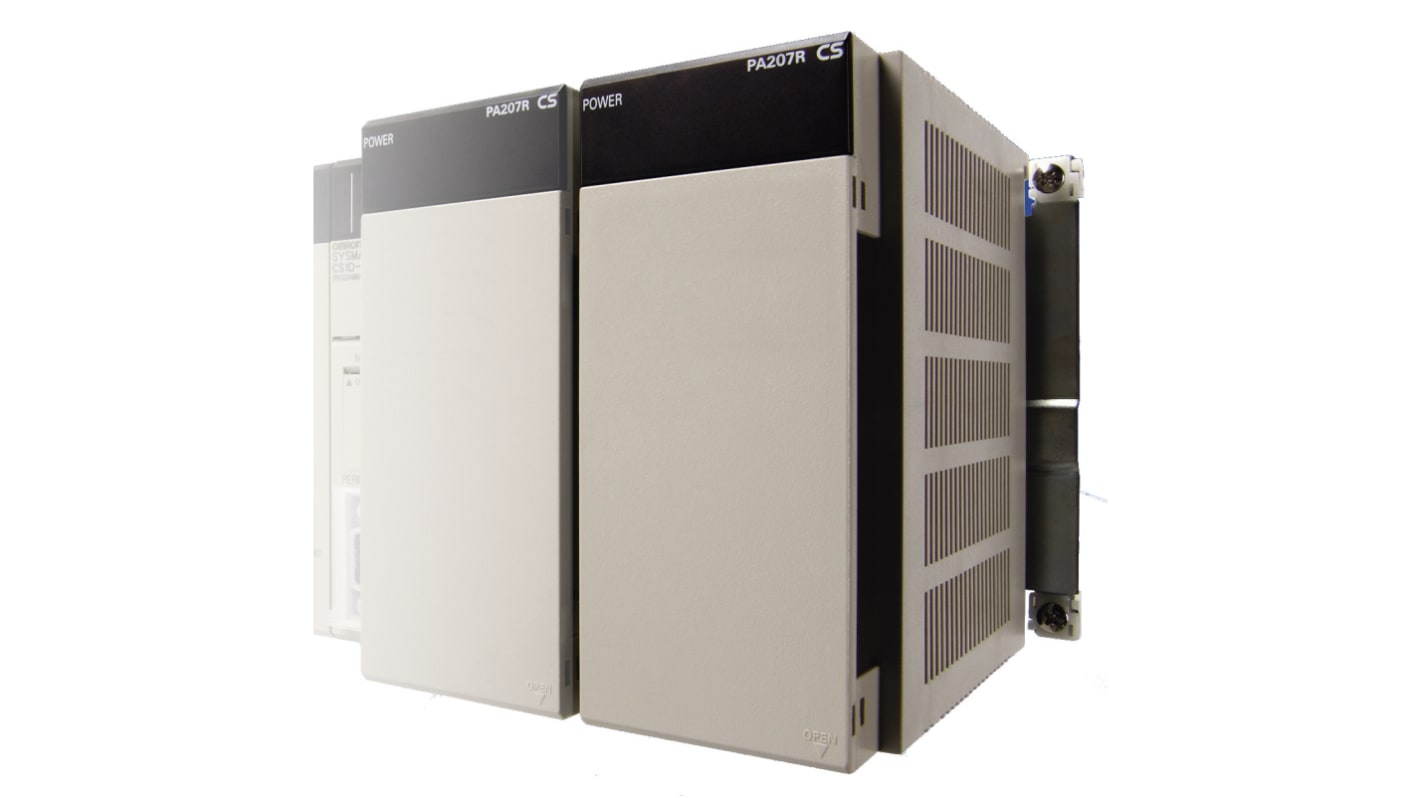 Omron CS1D-PA207R, alimentatore duplex 100-240 V c.a. per unità I/O CS1D, con ripristino automatico e facile integrazione.