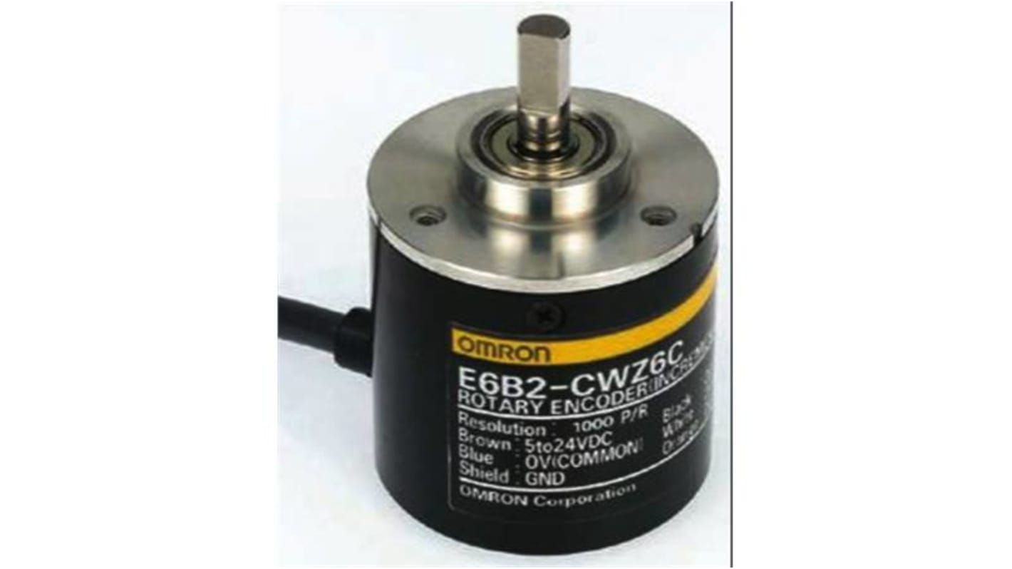 Encoder rotativo incrementale Omron E6B2-CWZ6C, 1000 impulsi/giro, uscita NPN, albero 40 mm, max 5000 giri/min.