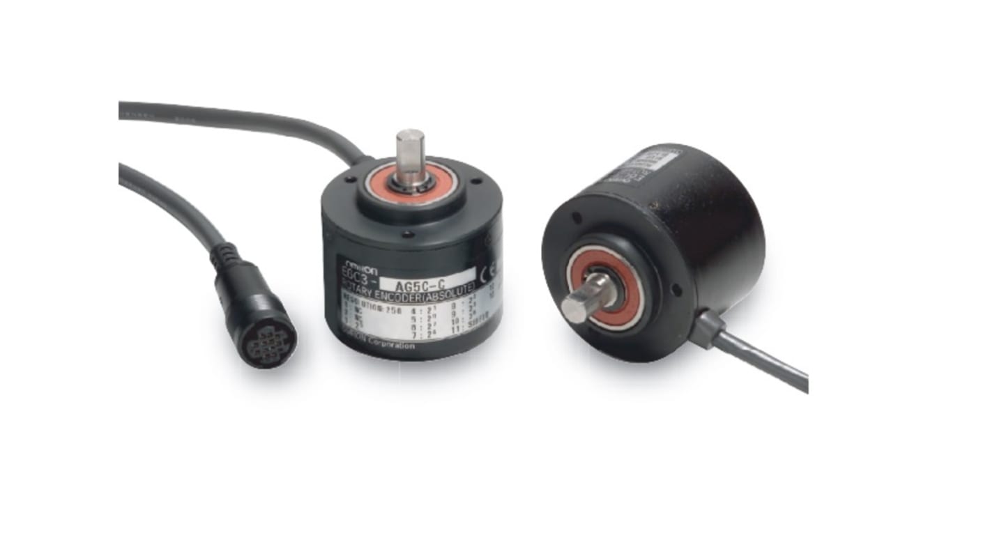 Encoder rotativo Omron E6C3-AG5B, 1024 impulsi/giro, uscita Gray, alimentazione 12-24 V c.c., cavo 2 m, IP65.