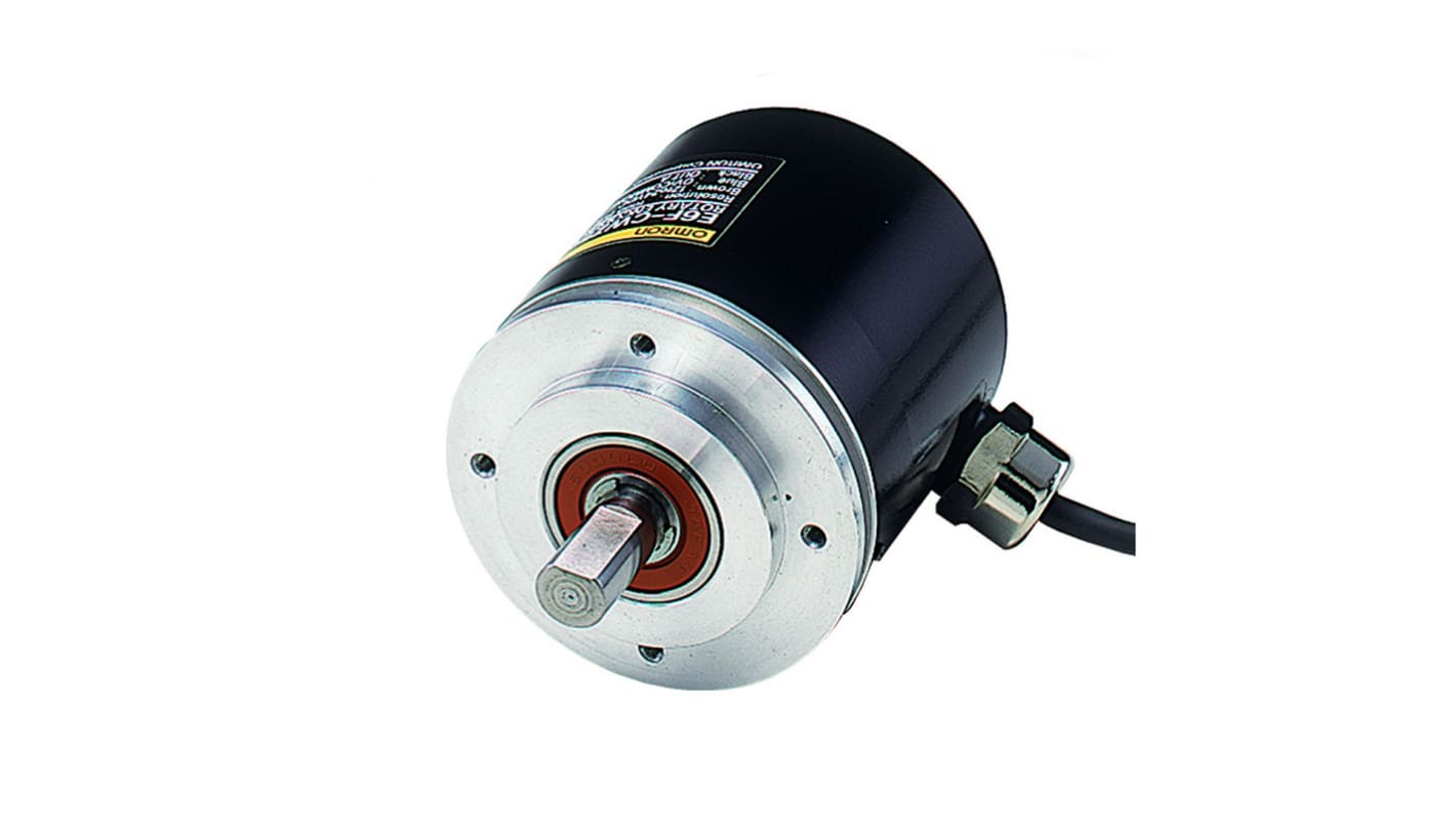 Encoder rotativo Omron E6F-CWZ5G 1000P/R 2M, 1000 impulsi/giro, diametro 60 mm, IP65, alimentazione 12-24 VDC.